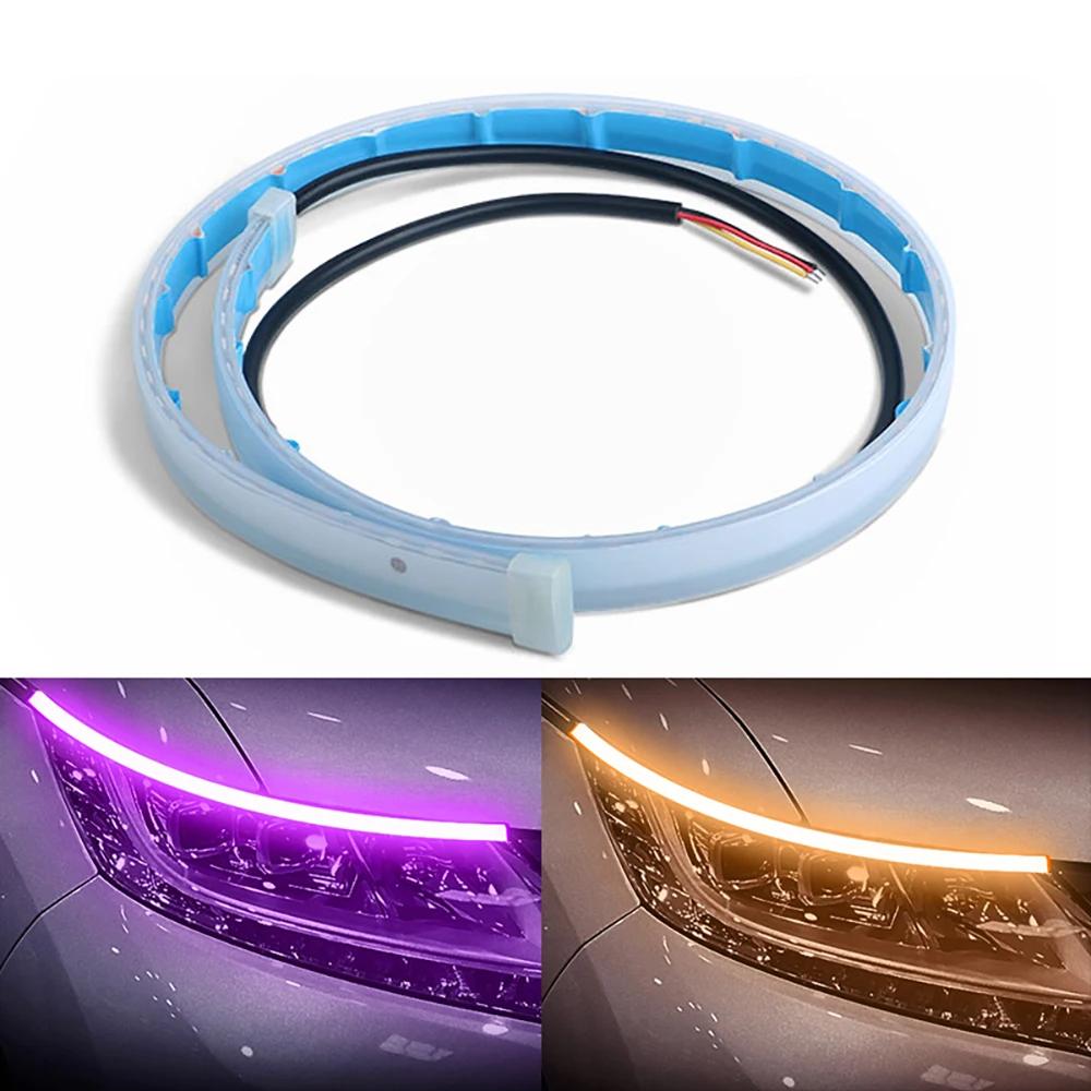2PCS ڵ led DRL ְ  Ʈ Ʈ  30cm 45cm 60cm  Ʈ Ʃ ̵  Ʈ LED Ʈ 